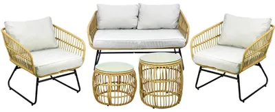 Image de Salon de jardin SERELIA 4 places – Canapé, 2 fauteuils et 2 tables basses