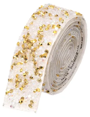 Image de Ruban de strass autocollant - Ruban de décoration en cristal - Matériel de loisirs créatifs - Or