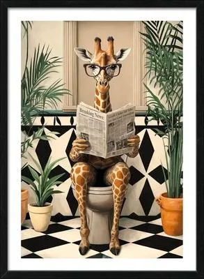 Produktbild von Gerahmtes Bild Lustige Giraffe 53x73 cm