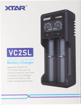 Produktbild von Xtar VC2SL Schnell-Ladegerät für Li-ion 3,6V bis 3,7V und NiMH 1,2V Akku, ohne Netzteil