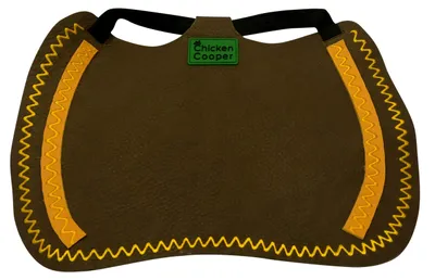 Kippenzadel XL, echtes Leder, braun-gelbe Wellennaht, 1 Stück