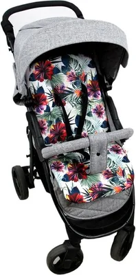 Produktbild von BABYLUX Matratze für Kinderwagen Buggy Sitzauflage Doppelseitig 80. Grau + Hibi