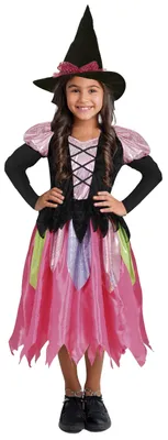 Hexenkostüm für Kinder, Gr. 10-12, mit Kleid & Hut
