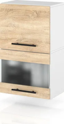Zdjęcie produktu dla Szafka Kuchenna Wisząca Witryna Przeszklona Klapowa 40Cm Spremium Sonoma