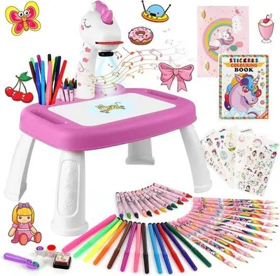 Produktbild von Kinderzeichnungstafel mit 72 Motiven, Farb- und Bleistiftset, Musik und Stickers