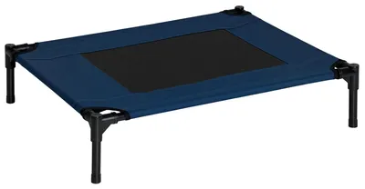 Produktbild von PawHut Bett für Hunde und Katzen, auf Füßen, 76 x 61 x 18 cm, Marineblau
