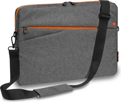 Produktbild von PEDEA Laptoptasche "Fashion" Notebook-Tasche bis 13,3 Zoll (33,8 cm) Umhängetasche mit Schultergurt, grau/orange