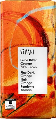 Obrázek produktu pro Bio Hořká čokoláda 70% pomerančová 100g, VIVANI 100 g VIVANI