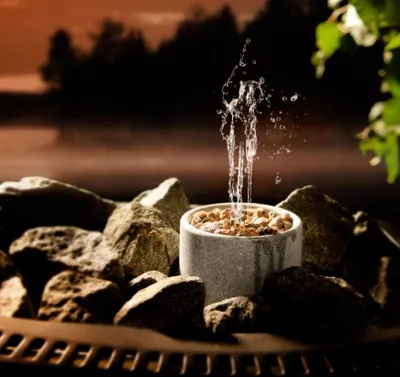 Produktbild von Hukka Design Saunatroikka Springbrunnen aus Speckstein für Saunaofen mit Aufguss