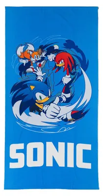 Immagine prodotto di Telo da bagno Sonic blu 70 x 140 cm - poliestere