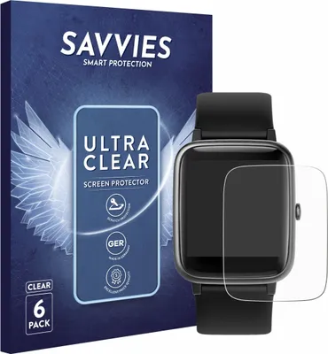 Produktbild von 6x Für Fitpolo ID205L / H205L 1.3" Schutzfolie Savvies Displayschutz Display Schutz Folie Klar Transparent