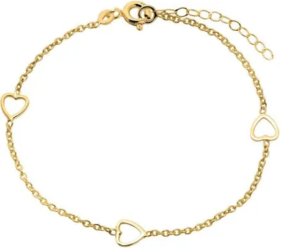 Produktbild von Dreifach Herz Armband aus 375 Gold, filigran GB0011
