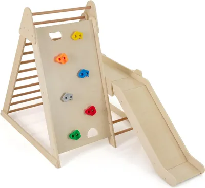 Image de Structure de jeux intérieure pour enfants - 3 en 1 : escalade et toboggan