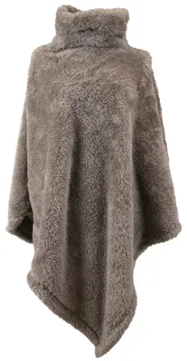 Produktbild von Unique living Poncho - taupe - 80 x 75 cm - Polyester - Kapuzenpulli/Pullover - Fleece kariert