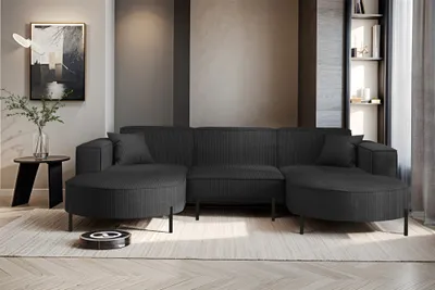 Produktbild von Wohnlandschaft U-Form Sofa VALENCIA in Stoff Scala Anthrazit