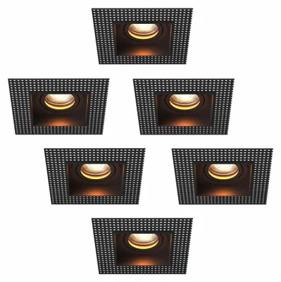 Produktbild von Ledvion 6er Set LED Einbaustrahler Schwarz GU10 Fassung Warmweiss