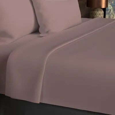 Immagine prodotto di Lenzuolo matrimoniale in cotone, colore rosa antico, dimensioni 260 x 300 cm