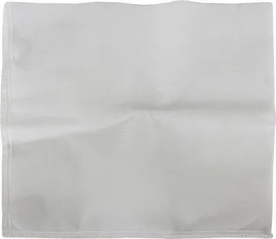 A white fabric filter is laid flat on a white background.