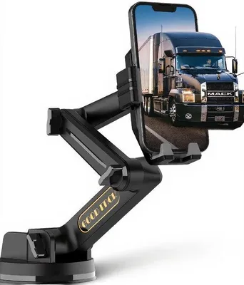 Image de Support de téléphone pour voiture - Bras long de 40 cm - Résistant aux chocs - Ventouse super adhérente - Fonction de rotation à 360 degrés - Sécurité et stabilité