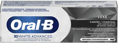 Zdjęcie produktu dla Oral-B 3d White Advanced Charcoal Pasta do zębów o smaku świeżej mięty tubka 75 ml