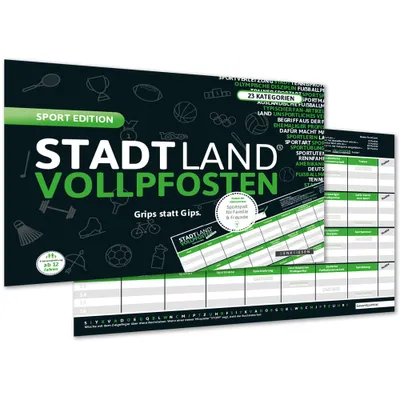 Obrázek produktu pro DENKRIESEN - STADT LAND VOLLPFOSTEN® - SPORT EDITION "Grips statt Gips." - A4
