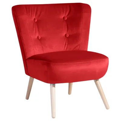 Produktbild von Max Winzer Sessel Neele - Samtvelours rot - Maße: 69 x 68 x 80 cm