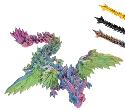 Obrázok produktu pre Drak s krídlami 3D – 11 cm | Hračka a zberateľská figúrka od 3 rokov – Modro-zeleno-fialová