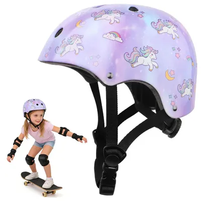 Produktbild von Kinder Helm verstellbar Fahrrad Skater Schutzhelm Violett S