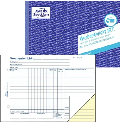 Obrázek produktu pro Avery 1311, Bílá, Žlutá, A5, 210 x 148 mm, 50 str., 2 kusů