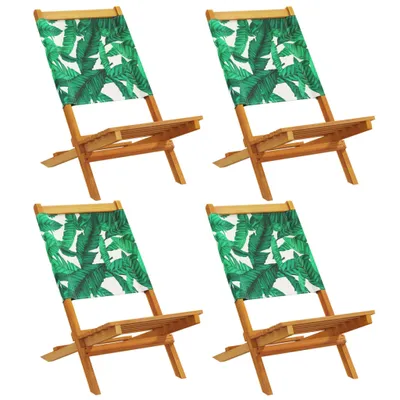 Produktbild von (Robust Möbel)Stuhl Terrasse - Gartenstühle 4er set - Balkonmöbel - Campingstuhl elegantes Design - Klappbar Grün Stoff und Massivholz - 41x72x68cm - Gartenstühle DEMöbel325985