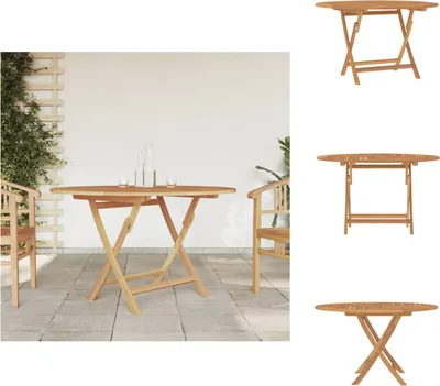Immagine prodotto di vidaXL Tavolo da giardino pieghevole Ø 120x75 cm in legno massiccio di teak - Tavoli da giardino