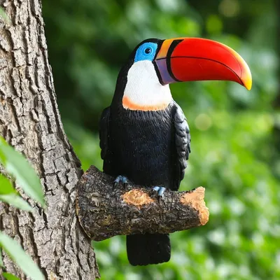 Produktbild von Gartenfigur eines Tukan aus Harz für draußen