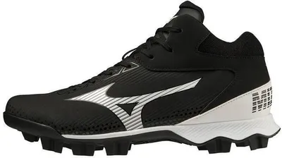 Produktbild von Mizuno Wave Lightrevo Mid (320675) 10,5 Black/White Baseball/Softball Schuhe | Molded Cleats Stollen