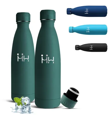 Produktbild von Edelstahl Thermosflasche 500ml Mujigaga BPA-frei, Isolierflasche, Trinkflasche