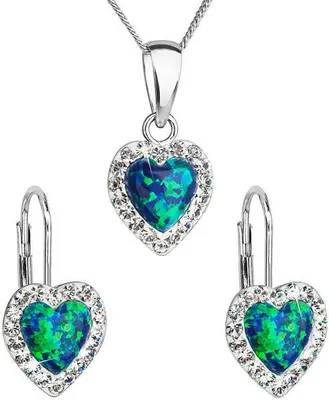 Image de Set de bijoux en forme de cœur avec cristaux Preciosa 39161.1