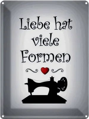 Produktbild von vianmo Blechschild 40x30 cm Nähen Liebe hat viele Formen