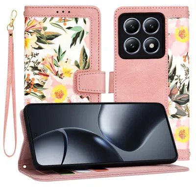 Produktbild von Techsuit FlipCraft Book Wallet Klapphülle mit Kabel für Xiaomi 14T Pro - Sweetheart Pink
