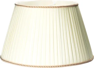 Produktbild von Ersatz Lampenschirm 45cm Stoffschirm mit Aufnahme oben 12mm Schirm Stoffschirm creme mit Borte
