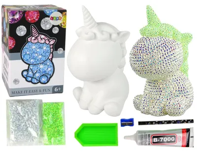 Produktbild von Leantoys Kreatives Einhorn-Set zum Selbermachen, Diamantkristalle, Grün