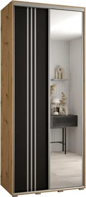 Produktbild von MEBLE KRYSPOL Davos 7 Schrank, zwei Türen - 235,2x120x45 cm - Artisan Schwarz Silber