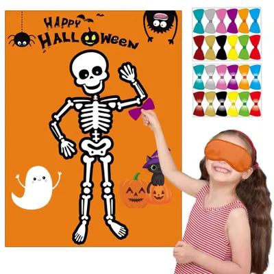 Halloween-Spiel: Fliege auf Mr. Bones, 24 Stück