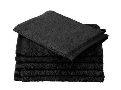 Produktbild von waschlappen Contessa16 x 22 cm schwarz 6 Stück