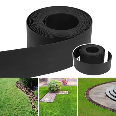 Produktbild von Riossad Kunststoff Rasenkante Maehkante (Hoehe 10 cm Laenge 10 m, Schwarz) Lawn Edging Garten rasenkante rasenkantenband Blumenbeeten Gartenwegen Rasenbegrenzung