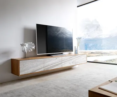 Produktbild von DELIFE Lowboard Kleo 220 cm Akazie Natur 4 Türen schwebend