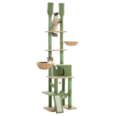 Produktbild von PAWZ Road Kaktus Kratzbaum deckenhoch mit 2 Stützpfosten 216cm - 285cm