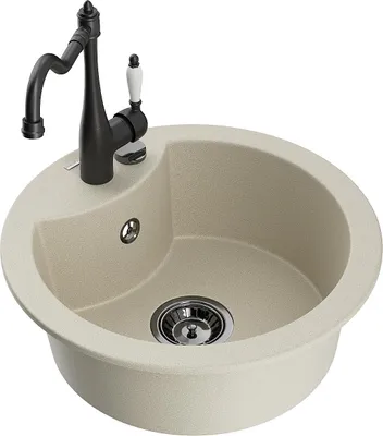 Produktbild von Mexen Diego 1-Becken-Granit-Spüle mit Mischbatterie Carla, Beige - 6512-69-670700-70