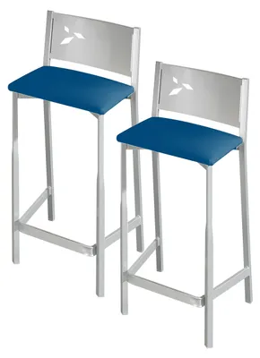 Immagine prodotto di ASTIMESA TAACBL: Due sgabelli, seduta per cucina, 60 cm, ecopelle, colore blu