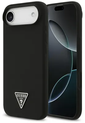 Produktbild von GUESS case passend für IPHONE 17 Air kompatibel mit MagSafe GUHMP17MSCTRLMK (Silicone W/ Triangle Logo) black