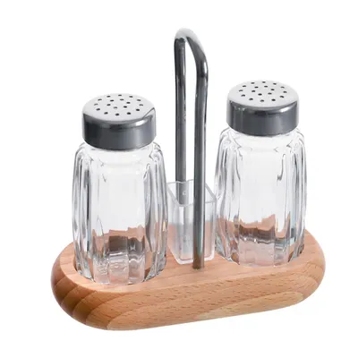 Produktbild von 2-teiliges Gewürzset President Line aus Holz und Glas