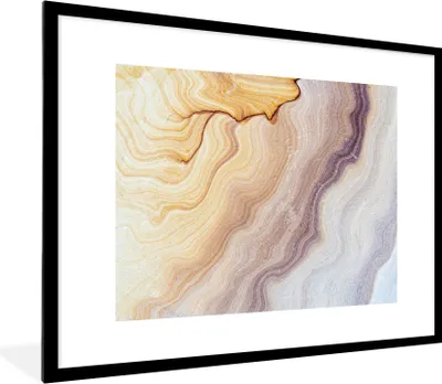 Produktbild von MuchoWow® Gerahmtes Poster Marmor - Textur - Sandstein - Gold - Marmoroptik 80x60 cm - Poster mit Schwarzem Bilderrahmen Wandposter Rahmen Foto Bilder - Schlafzimmer-Dekorationen - Fotoposter